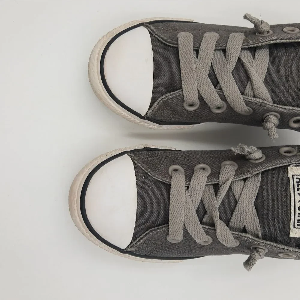 Converse All Star Junior Sz 1 Low Top Sneakers Gray Padded Lace Up Chuck…